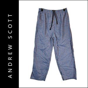 Andrew Scott Men Lounge Pants Comfort Elastic Waist Plaid & Check Size 2XL